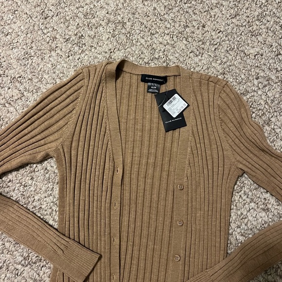 Club Monaco | Revolve Ribbed Duster Cardigan XS Camel NWT - Picture 2 of 3